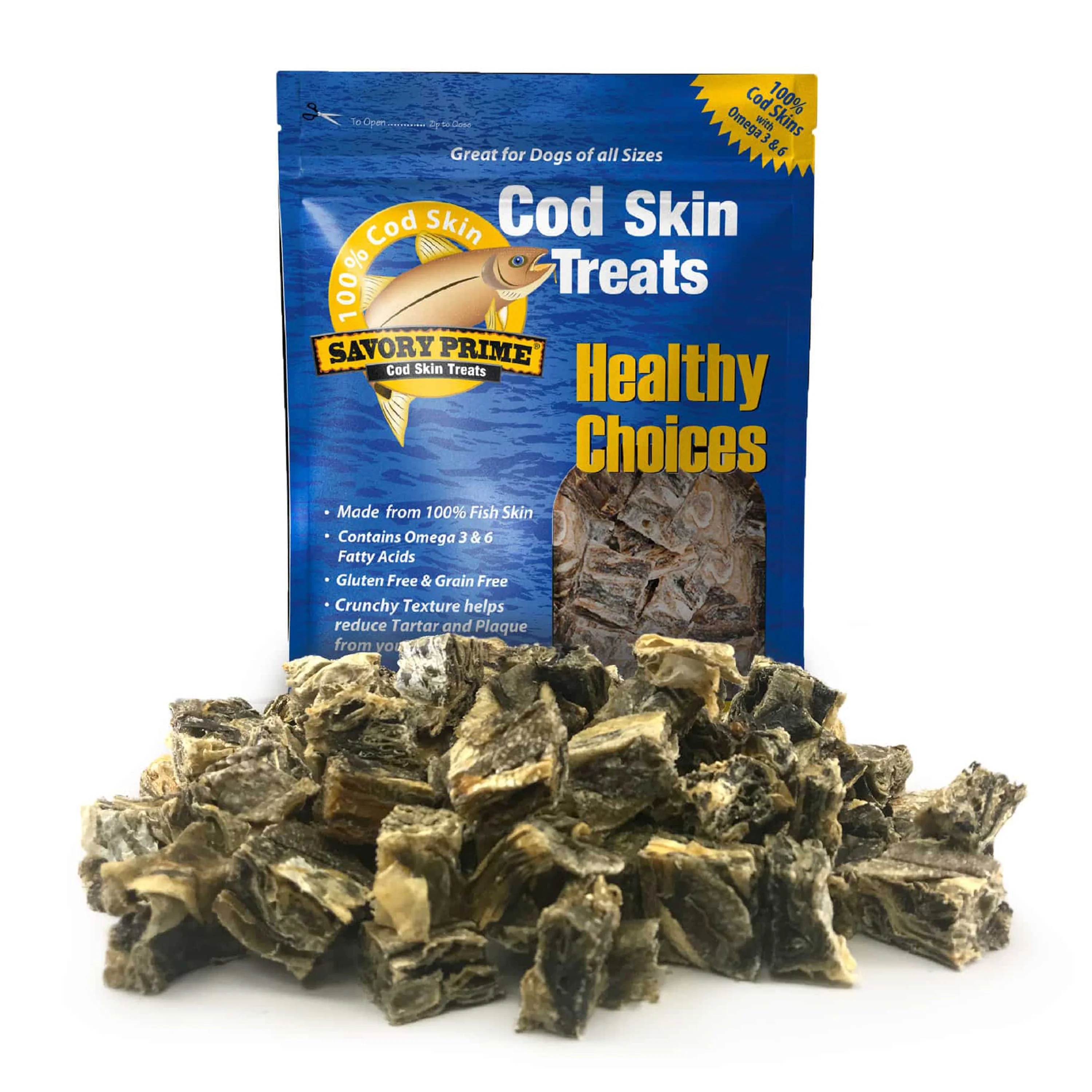 Savory Prime Cod Skin Crunchy Bites Dog Treats 4-oz - Image 7