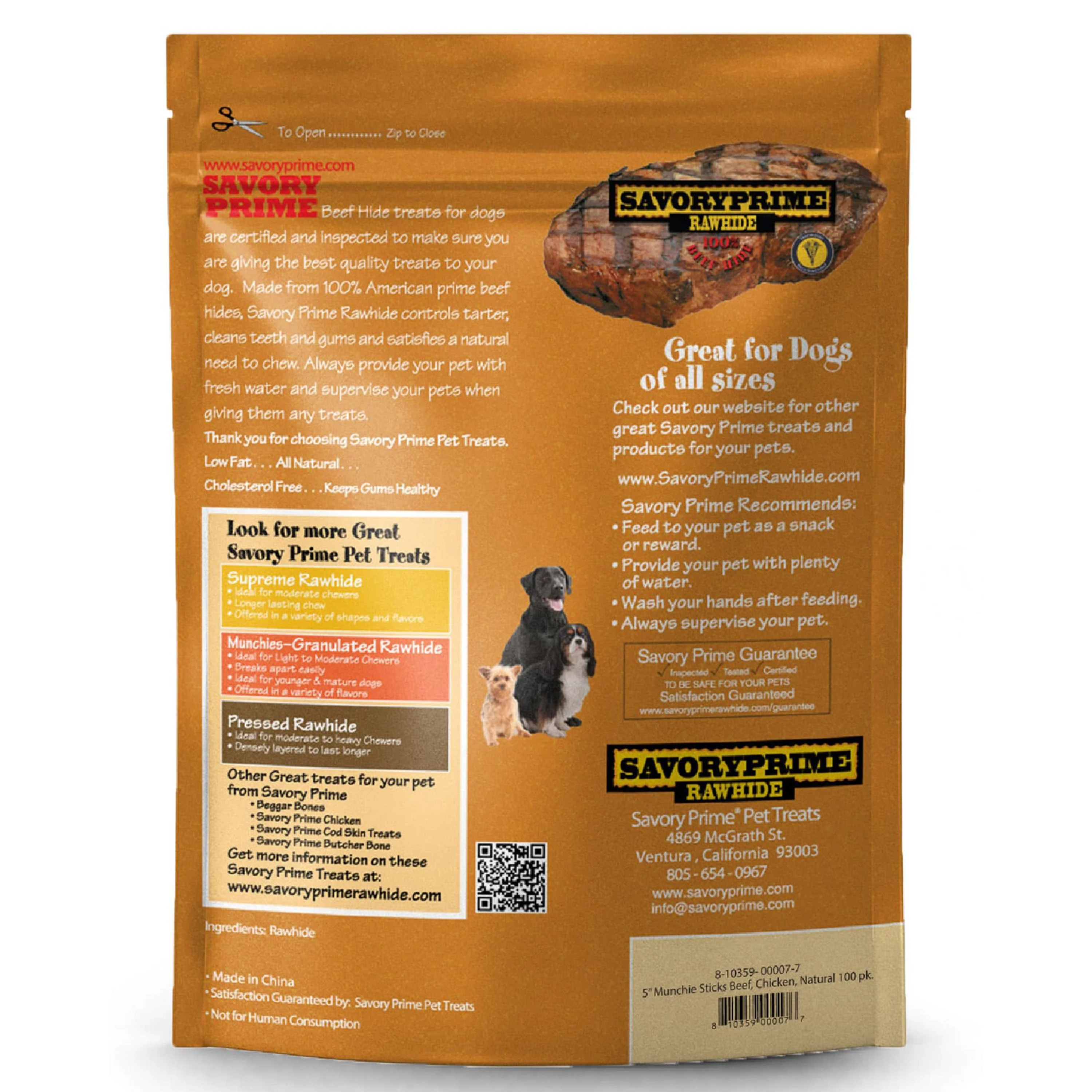 Savory Prime Munchie Sticks Dog Treats Beef, Chicken & Liver 5 inches 100 Count - Image 2