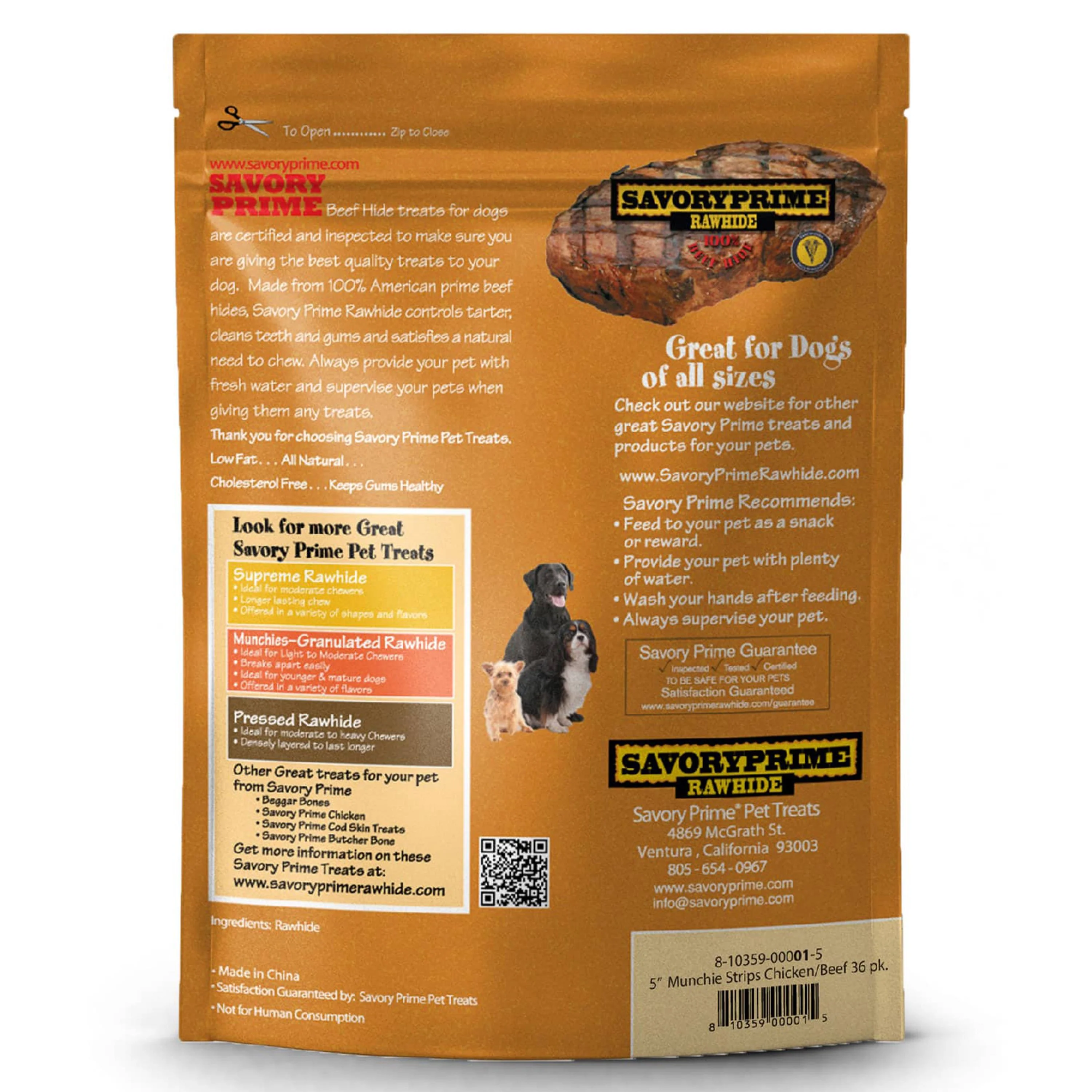 Savory Prime Chicken & Beef Munchie Strips Dog Treats 5 inches 36 Count - Image 2