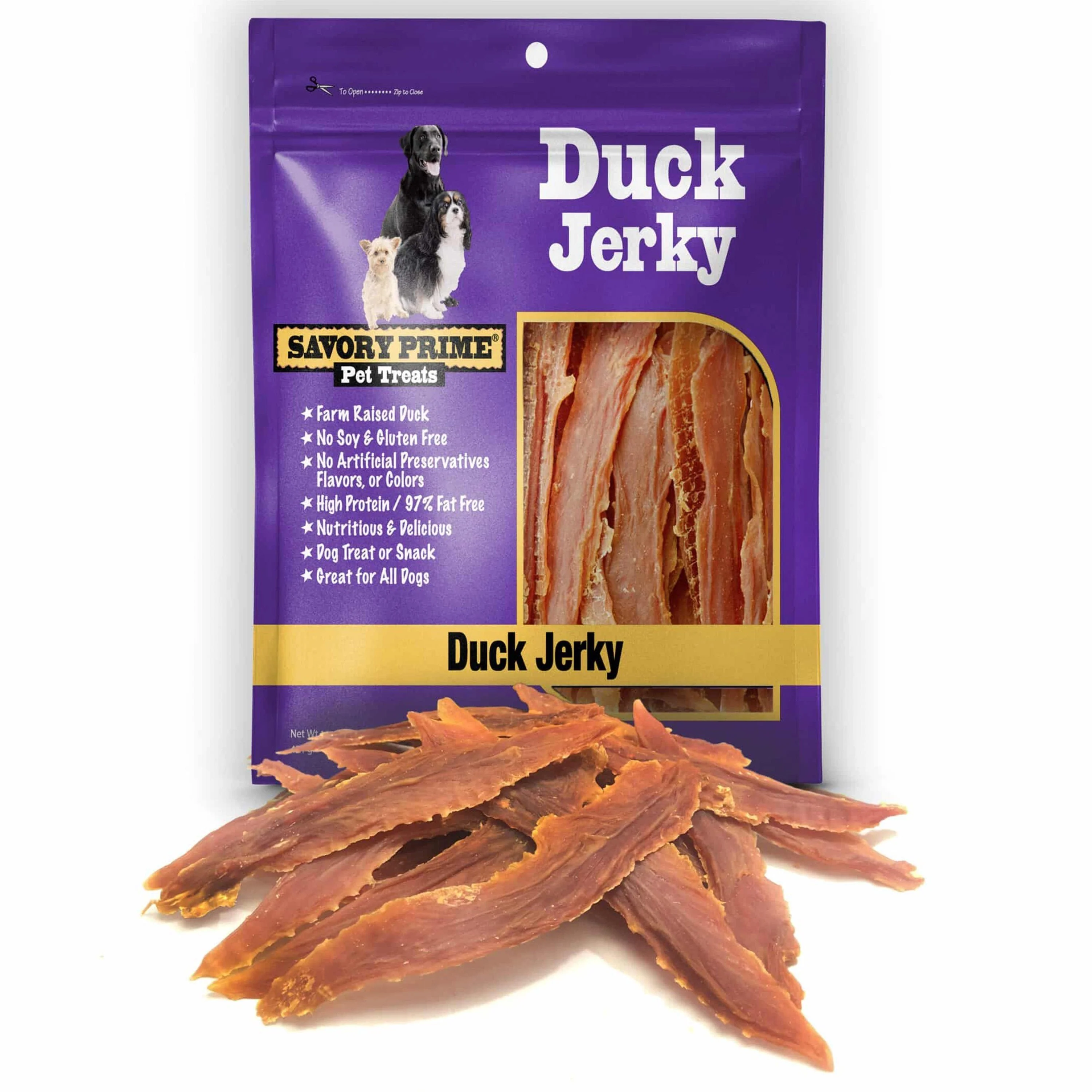 Savory Prime Natural Duck Jerky Dog Treats 4-oz - Image 5