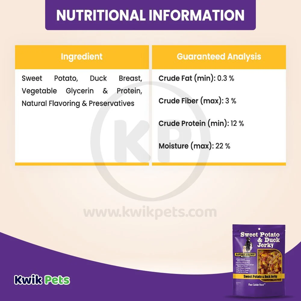Savory Prime Natural Sweet Potato & Duck Jerky Dog Treats 16-oz - Image 5