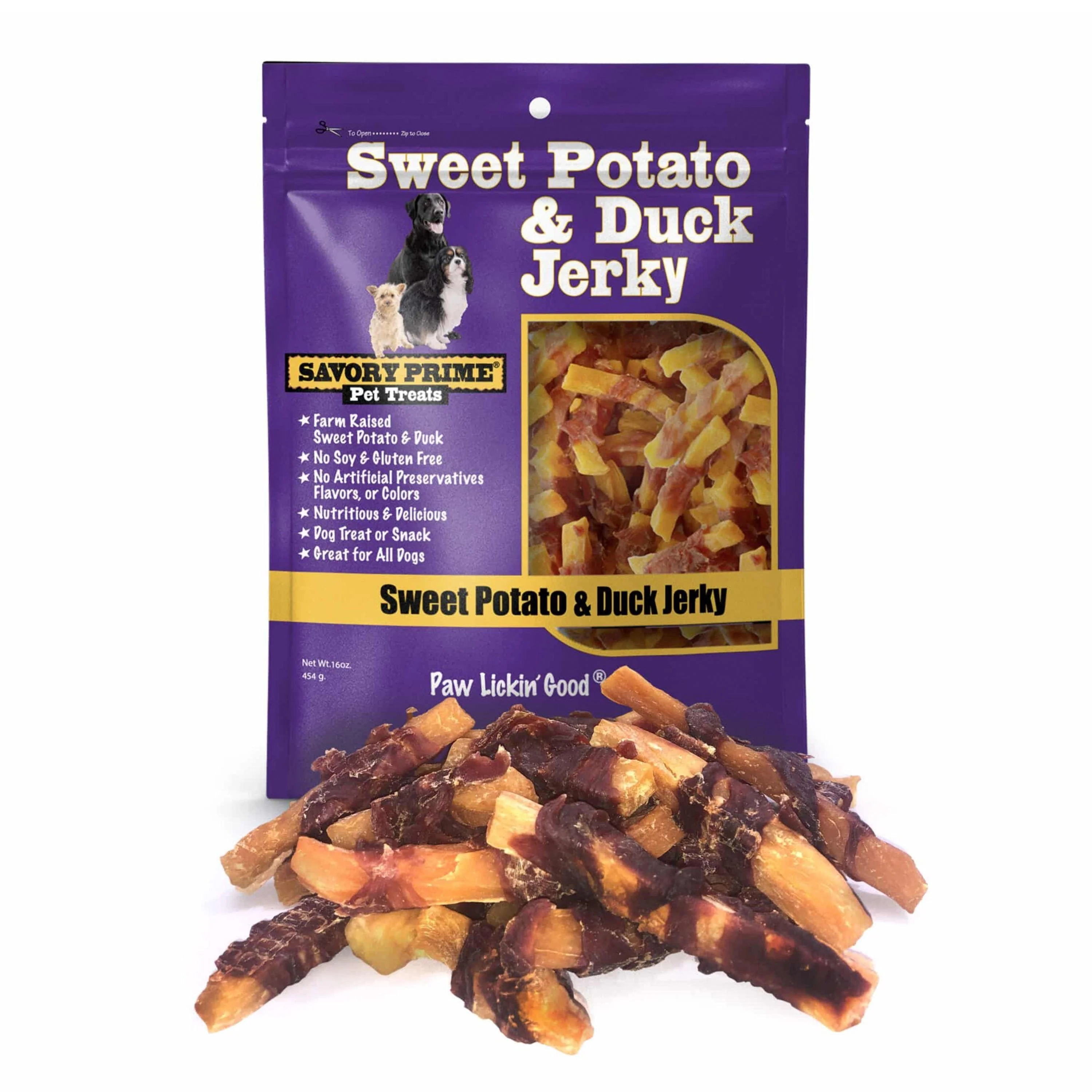 Savory Prime Natural Sweet Potato & Duck Jerky Dog Treats 8-oz - Image 5