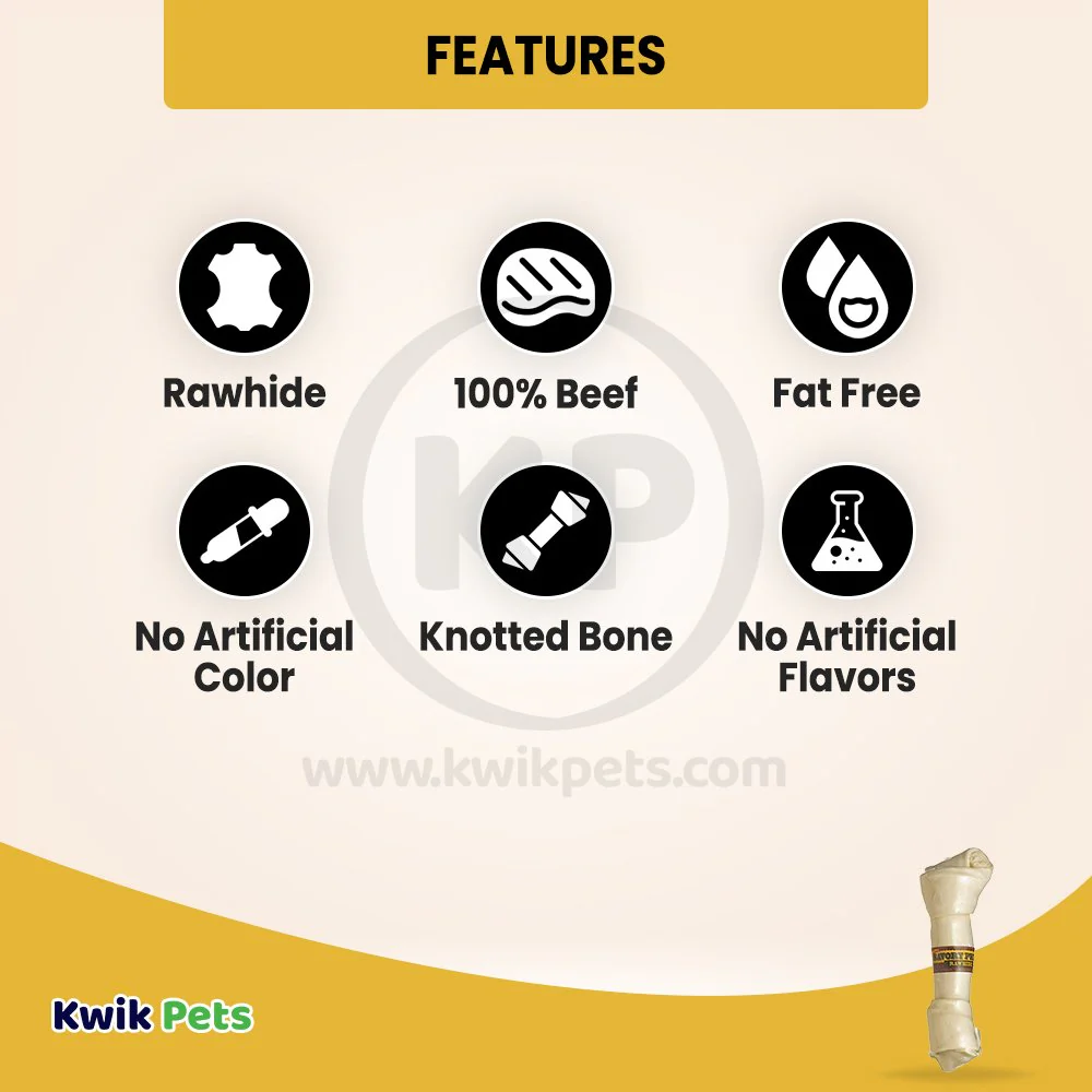 Savory Prime Supreme Knotted Rawhide Bone Dog Treat Natural 8-9 in - Image 2