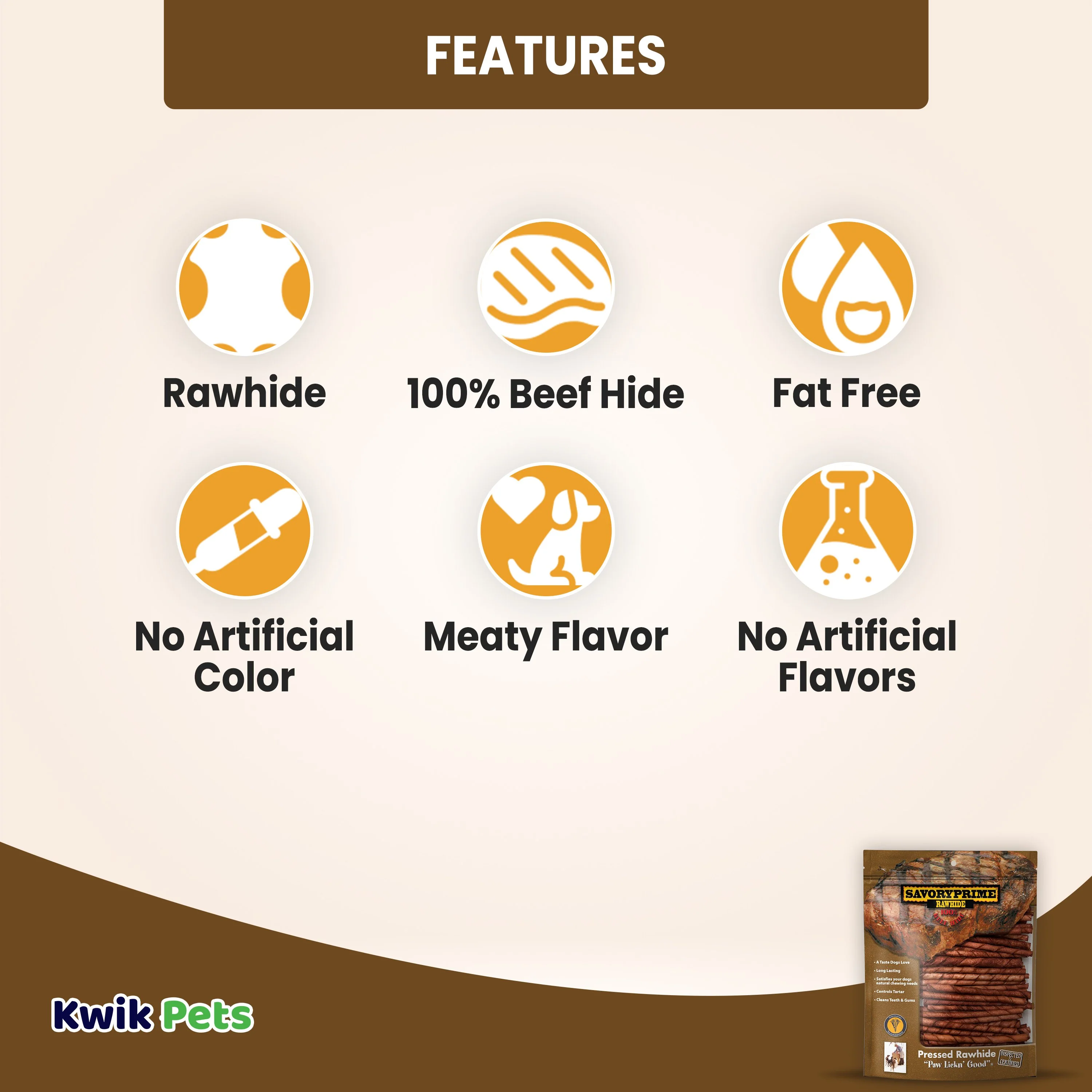 Savory Prime Pressed Rawhide Twist Sticks Beef 5-in 100 Count - Image 2