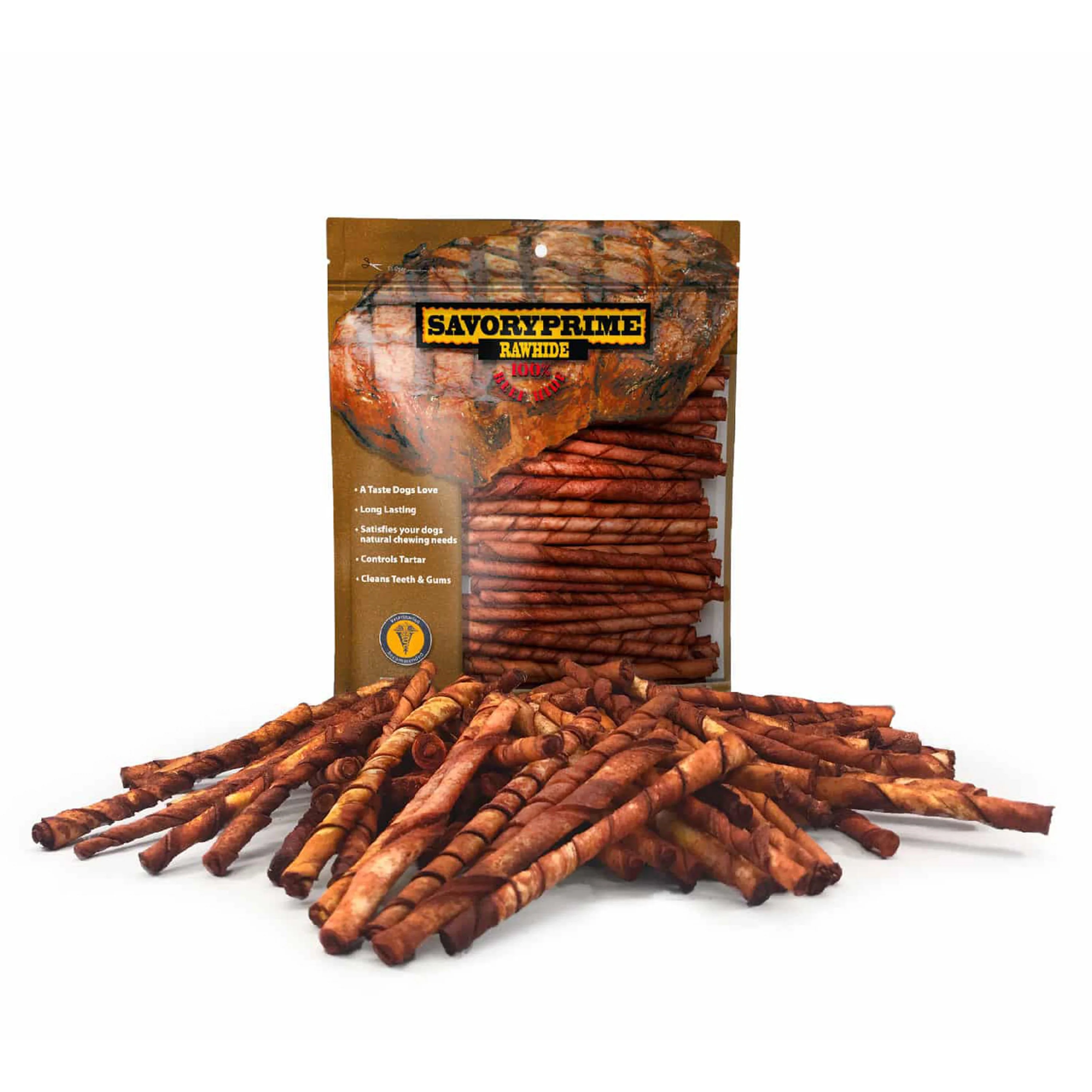 Savory Prime Pressed Rawhide Twist Sticks Beef 5-in 100 Count - Image 4