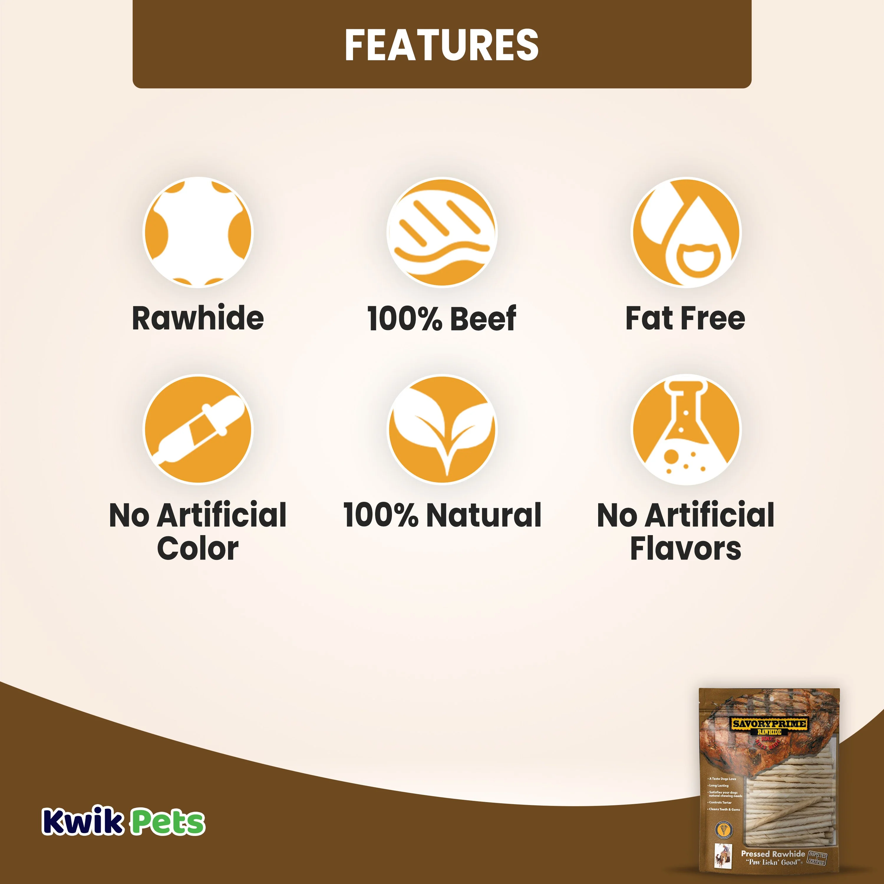 Savory Prime Pressed Rawhide Twist Sticks White 5-in 100 Count - Image 3