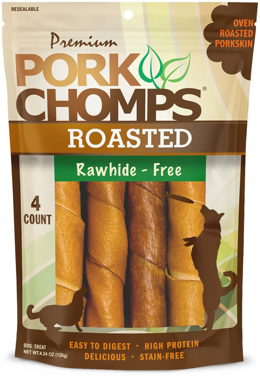 Scott Pet Premium Pork Chomps Roasted Twist Dog Treats 4 Count