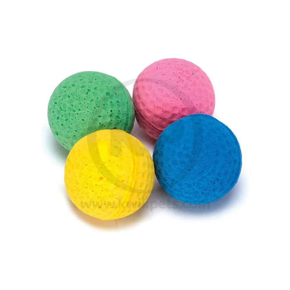 Scruffys Multicolor Sponge Balls Cat Toy Large 4 Count - Image 3