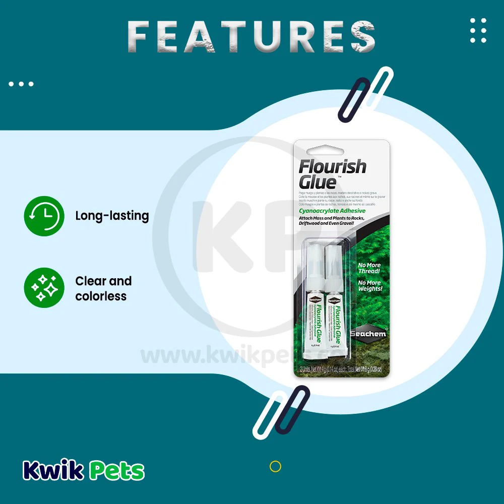 Seachem Flourish Glue Cyanoacrylate Adhesive Clear 0.14-oz Tubes 2 Count - Image 3