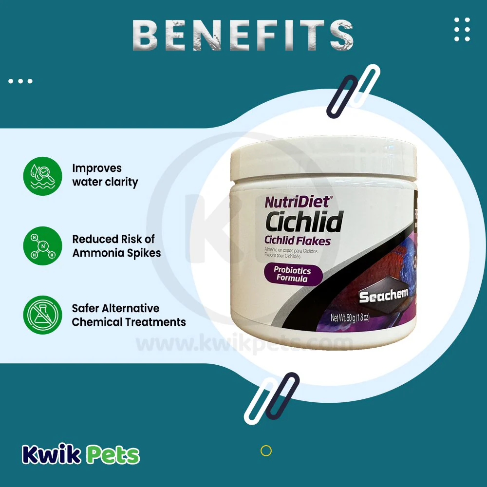 Seachem NutriDiet Cichlid Flakes Fish Food 1.8-oz - Image 4