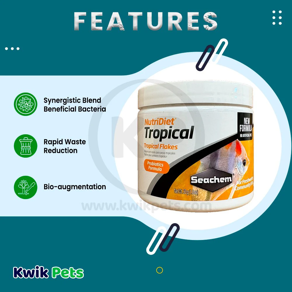 Seachem NutriDiet Tropical Flakes Fish Food 1.8-oz - Image 3