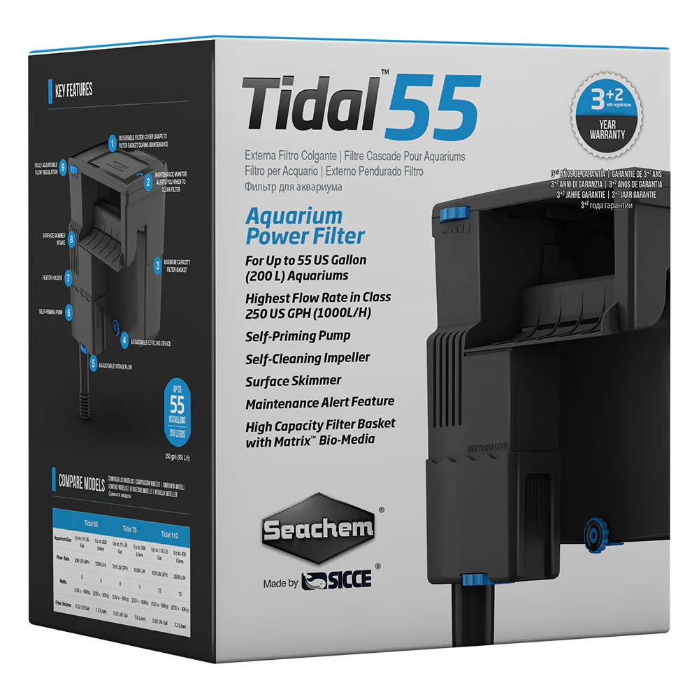 Seachem Tidal 55 Power Filter Black 250-GPH - Image 5