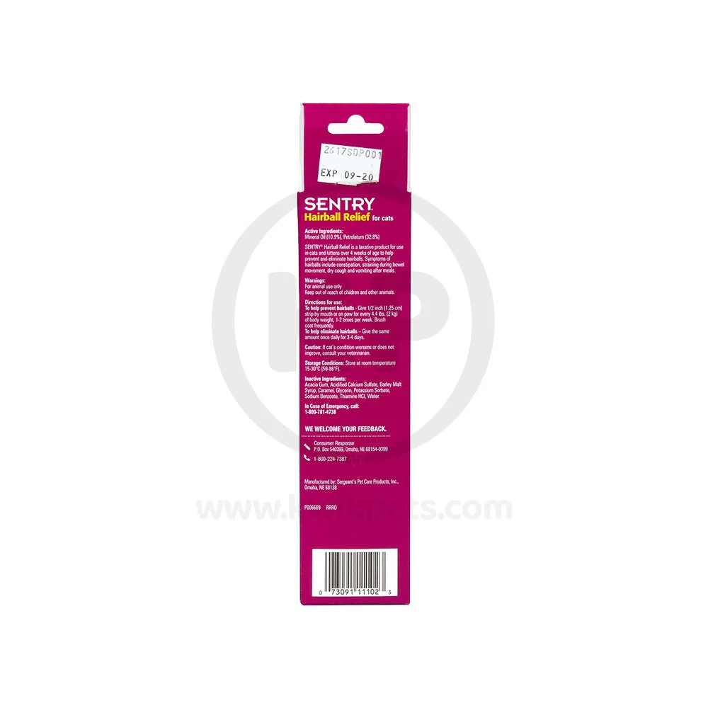 Sentry Hairball Relief for Cats Malt Flavor 4.4-oz - Image 2
