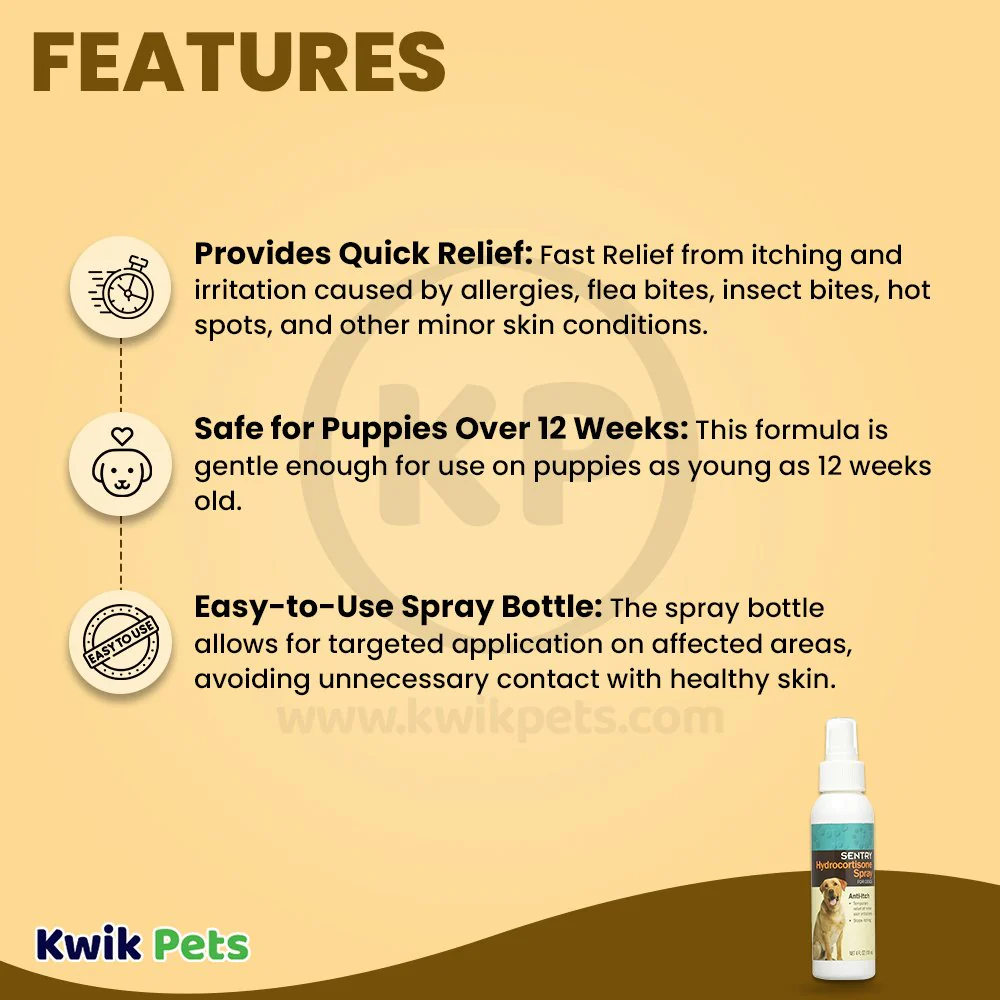 Sentry Hydrocortisone Spray for Dogs 4-oz - Image 3