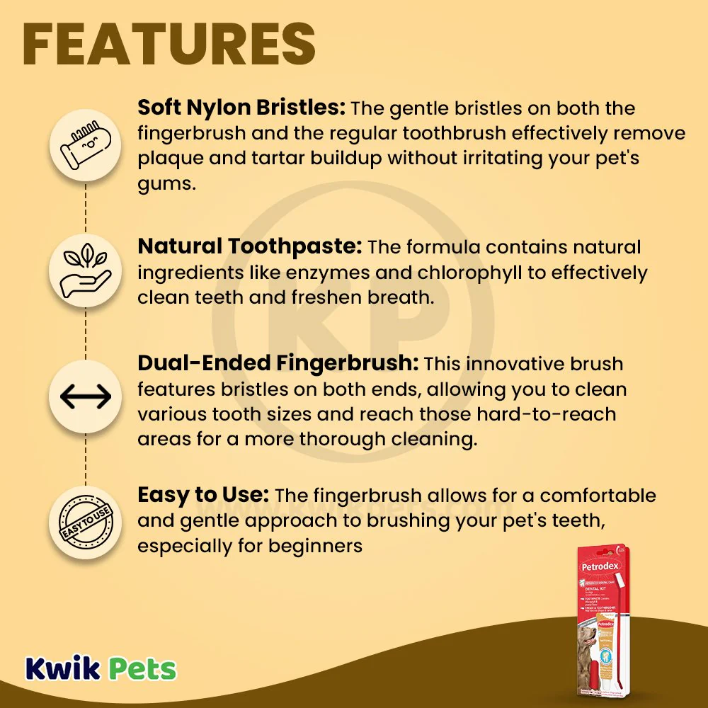 Sentry Petrodex Natural Dental Care Kit for Dogs Peanut Butter Flavor 2.5-oz - Image 3