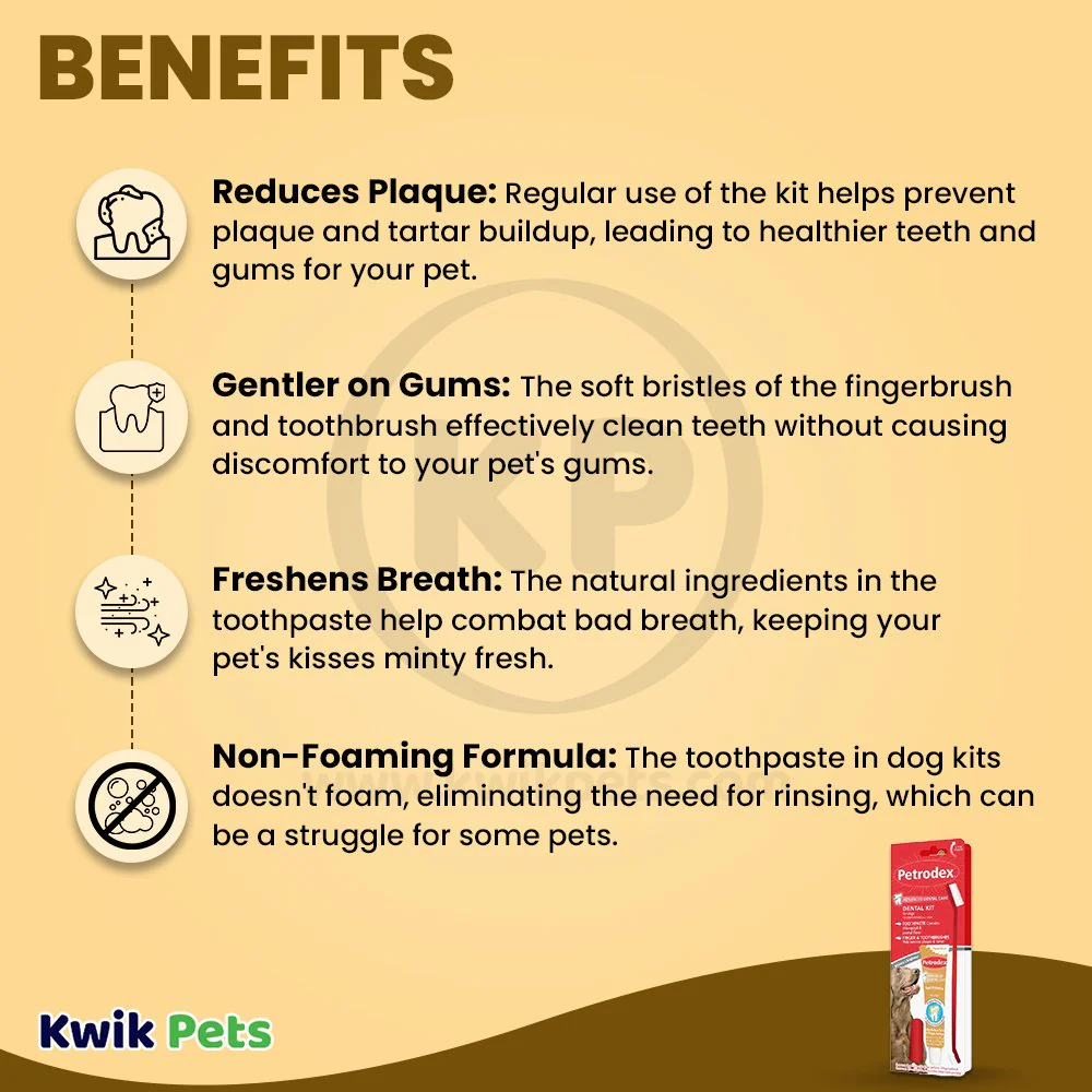 Sentry Petrodex Natural Dental Care Kit for Dogs Peanut Butter Flavor 2.5-oz - Image 4