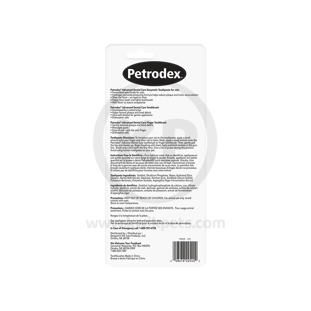 Sentry Petrodex Dental Care Kit for Cats with Malt Toothpaste 2.5-oz - Image 2