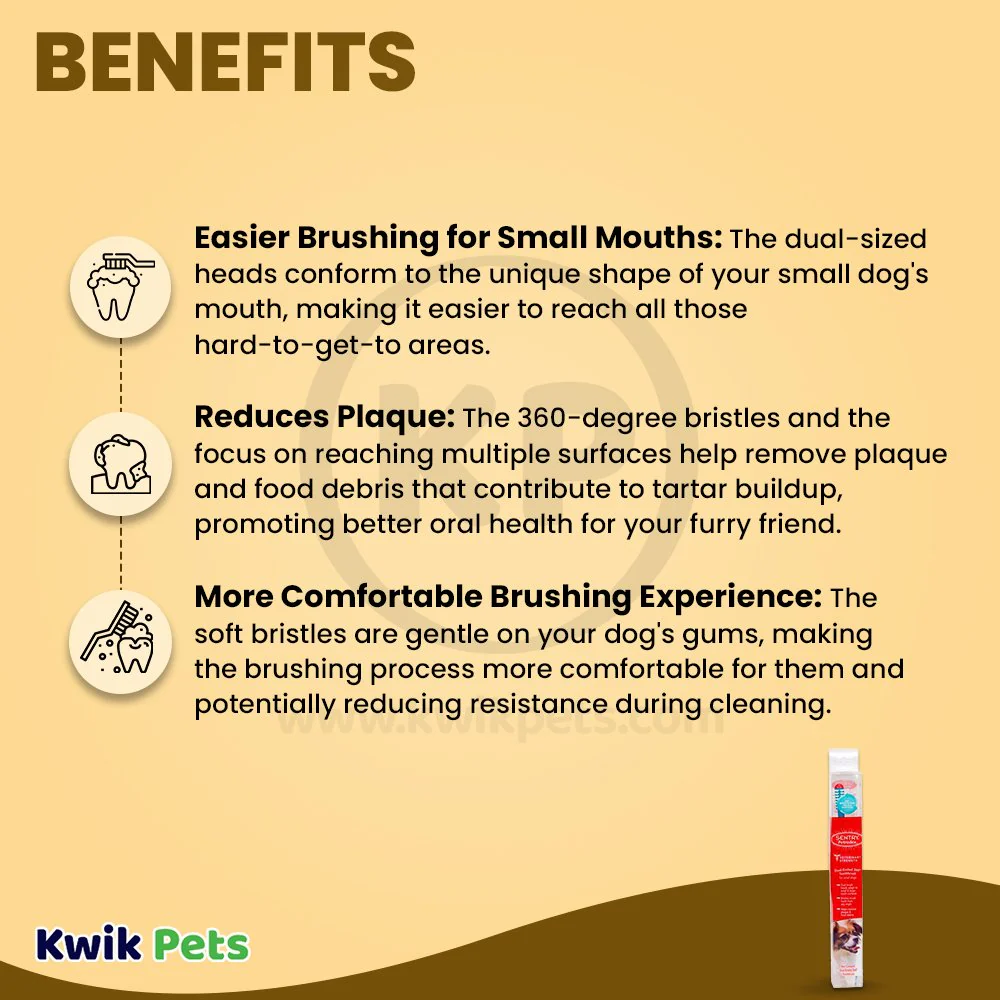 Sentry Petrodex Dual-Ended 360 Toothbrush for Small Dogs - Image 3