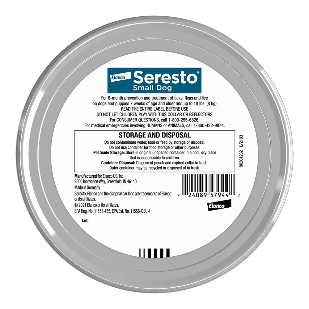 Elanco Seresto Flea & Tick Treatment & Prevention Collar for Small Dogs Under 18 lbs - Image 2
