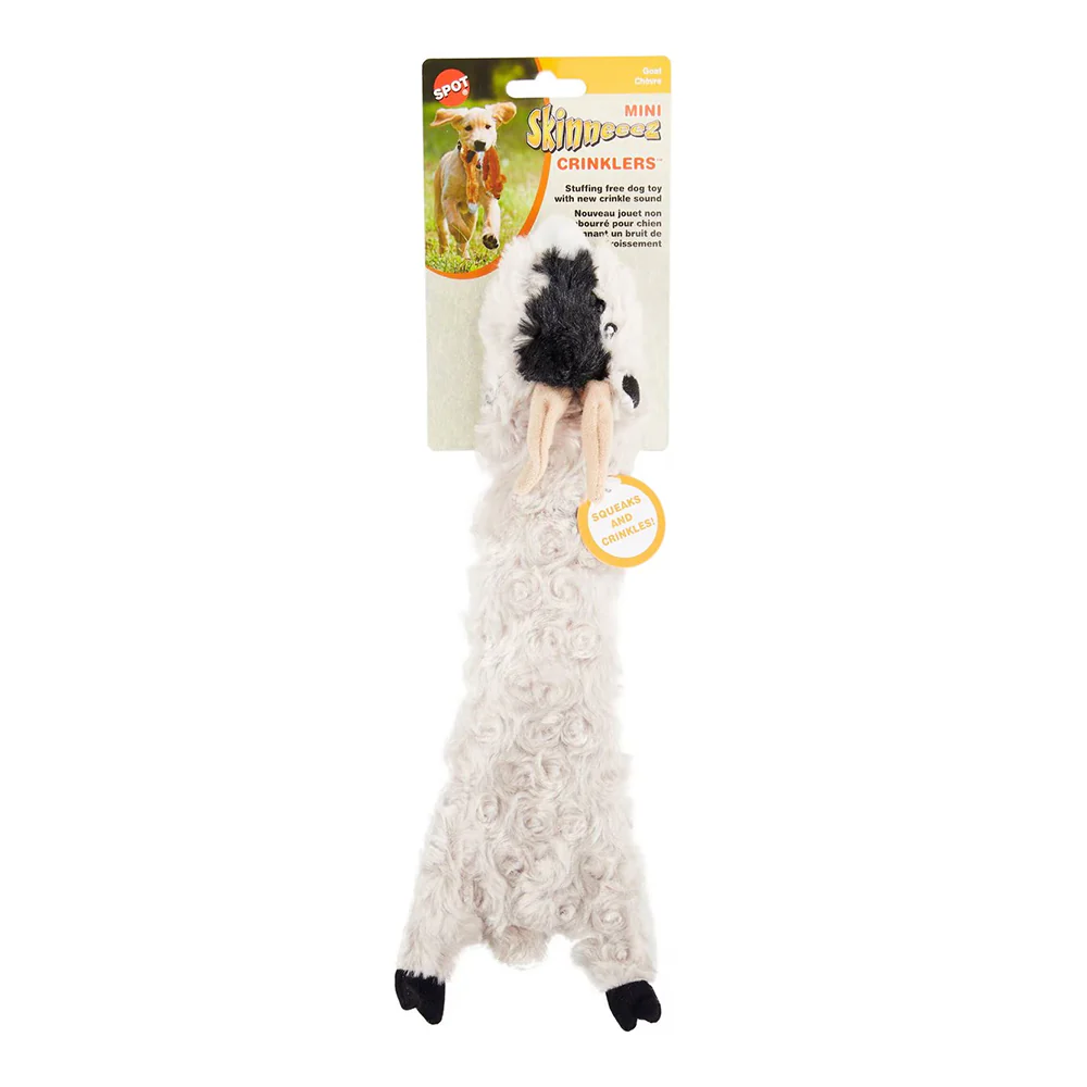 Skinneeez Crinkler Dog Toy Goat 14-in