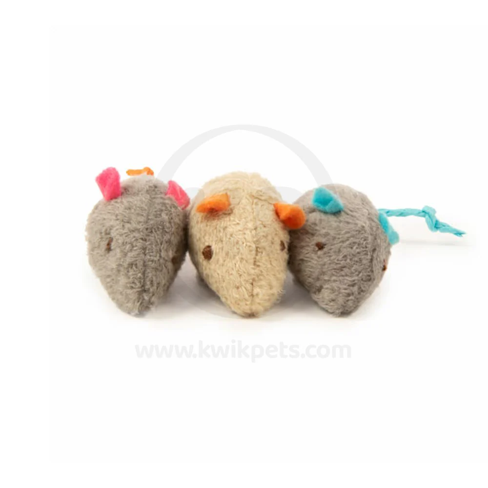 SmartyKat Skitter Critters Mice Catnip Toy Grey & Tan 3 Count - Image 4