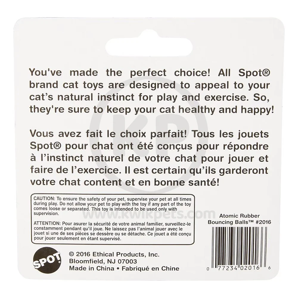 Spot Atomic Rubber Bouncing Ball Cat Toy Assorted 2 Count - Image 2
