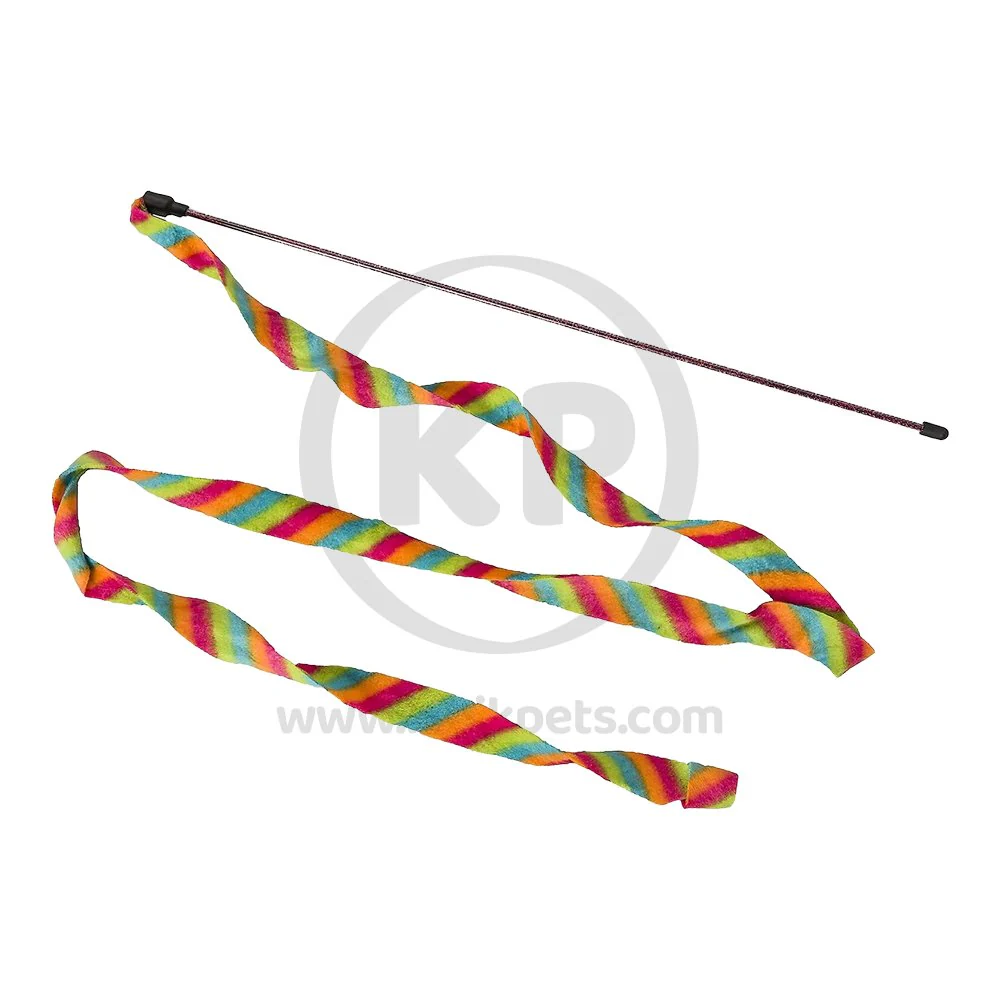 Ethical Pet Cat Prancer Fleece Frenzy Wand Cat Toy Assorted One Size - Image 2