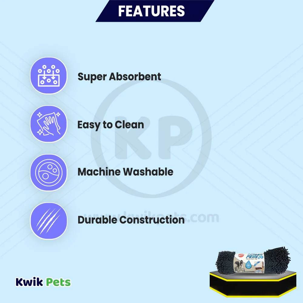 Spot Clean Paws Dog Mat Grey 31 in X 20 in - Image 2