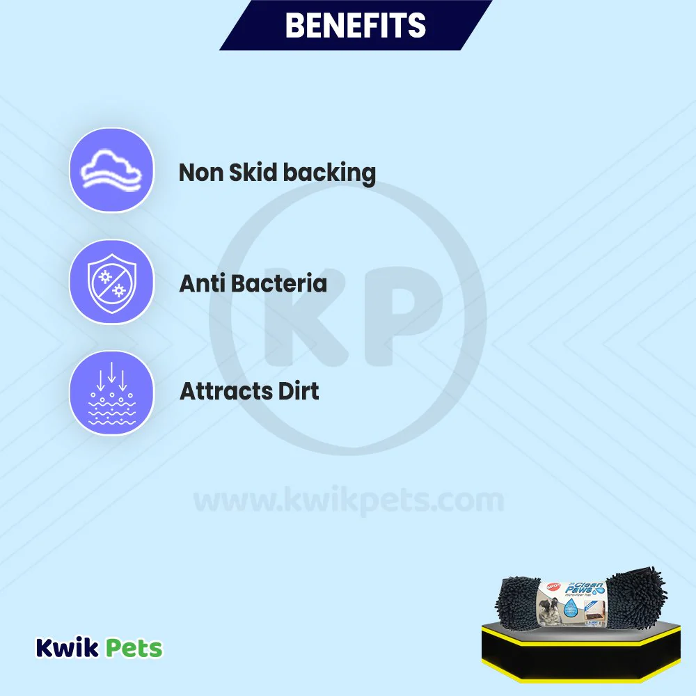 Spot Clean Paws Dog Mat Grey 31 in X 20 in - Image 3