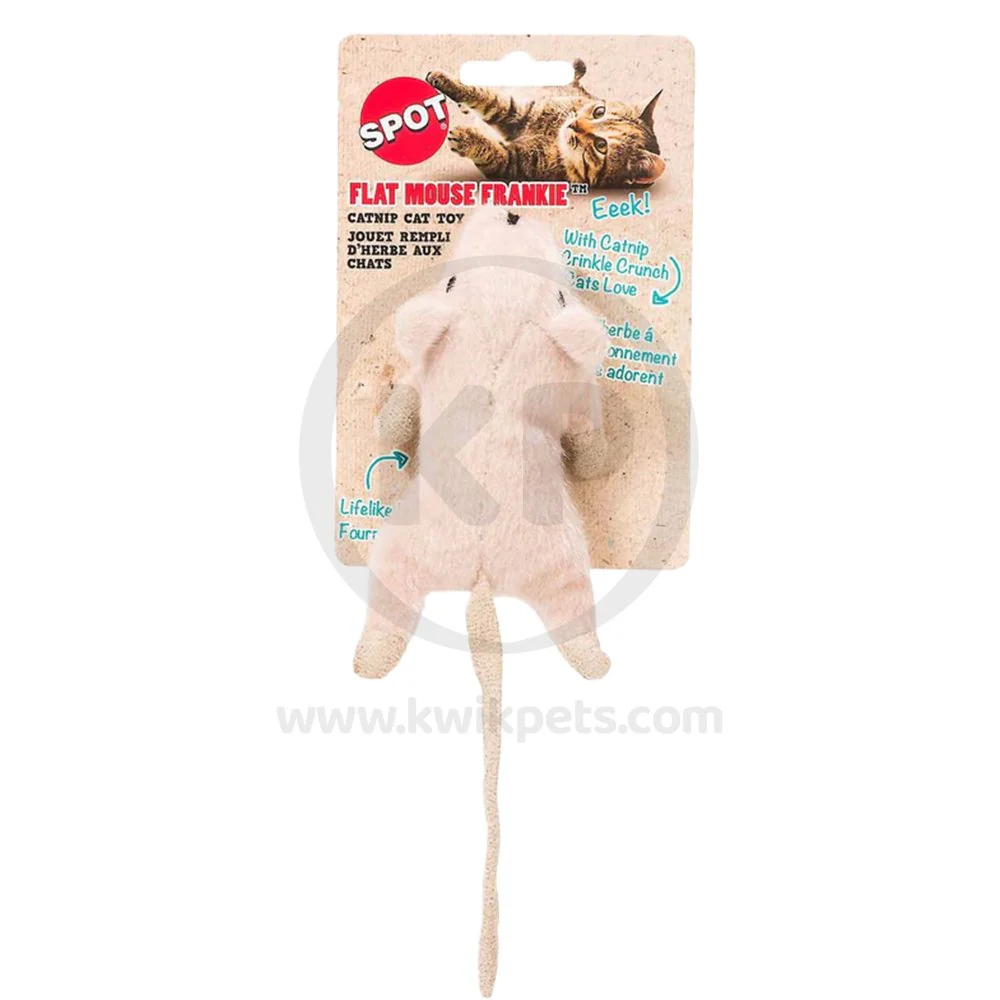 Spot Flat Mouse Frankie Cat Toy with Catnip Assorted 5.5-in - Image 2
