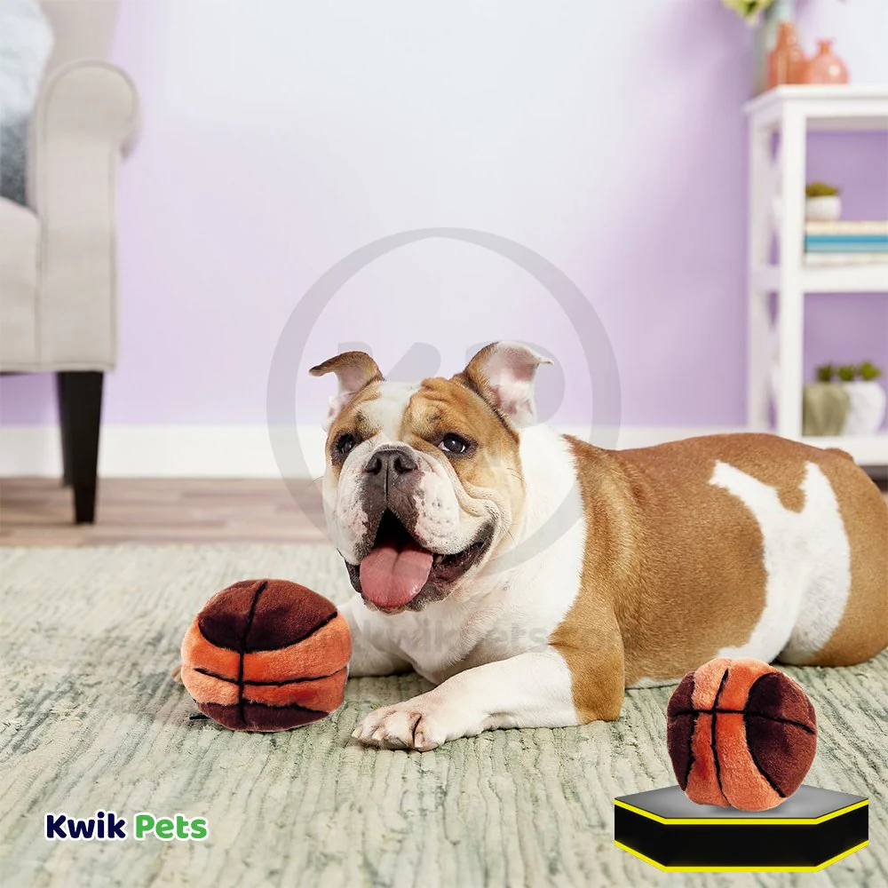 Ethical Pet Plush Dog Toy Basketball 4.5-in - Image 4