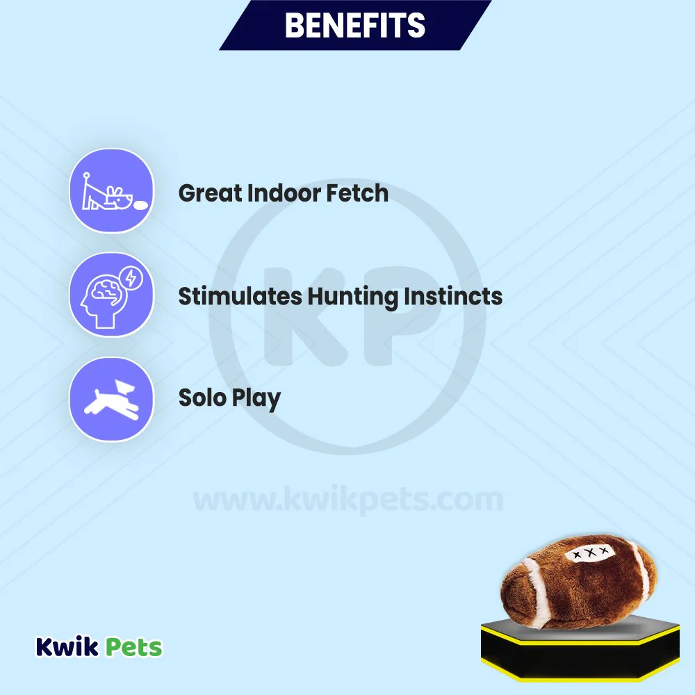 Ethical Pet Plush Dog Toy Football 4.5-in - Image 3