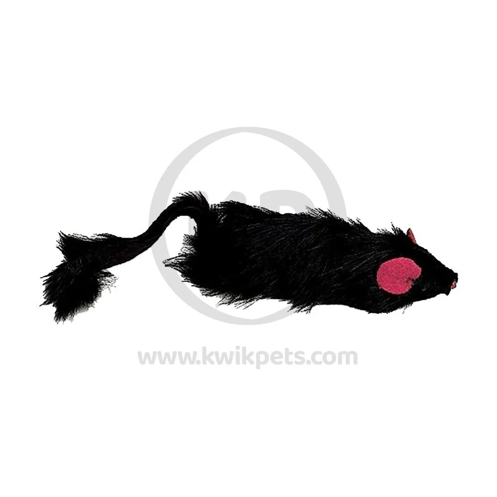 Spot Shaggy Plush Ferret Rattle & Catnip Cat Toy Black Large 11-in - Image 4