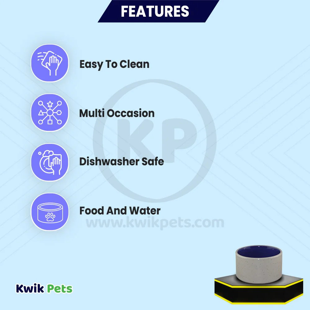Ethical Pet Standard Crock Dog Bowl Blue 3.75-in - Image 2