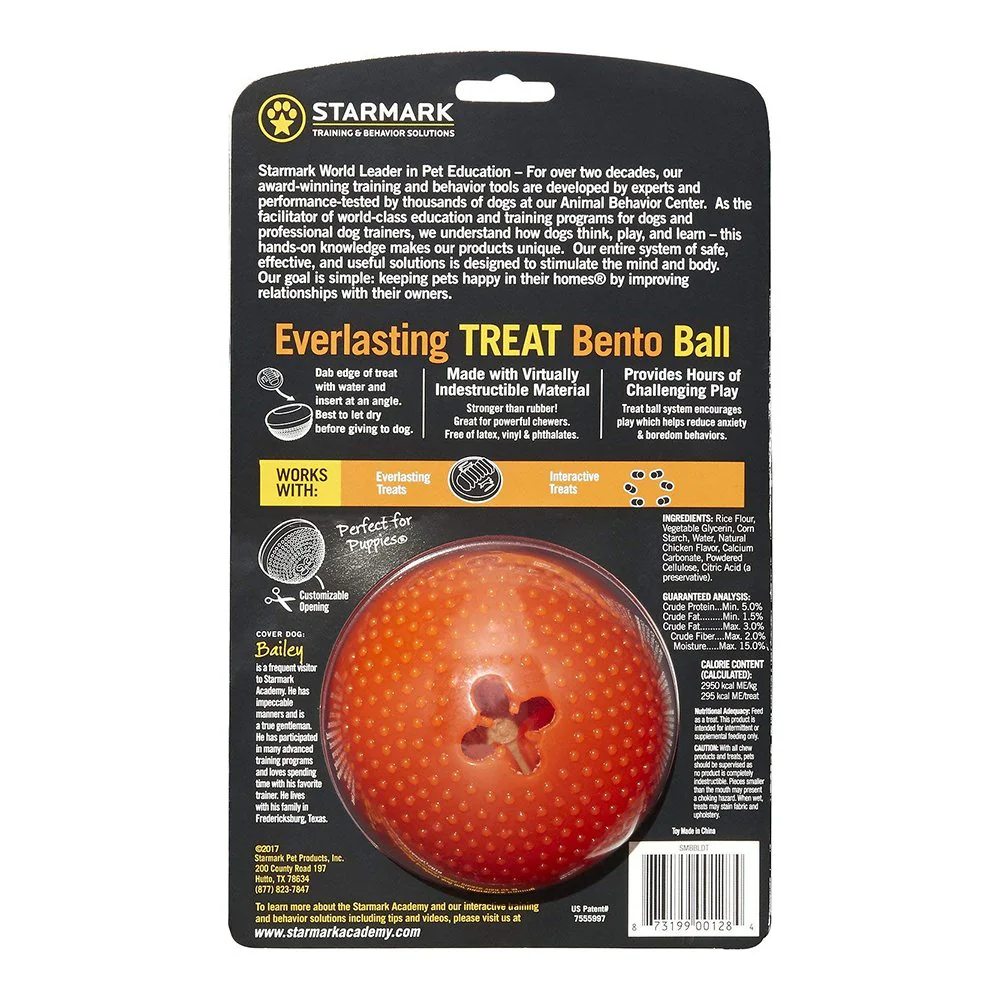 Starmark Bento Ball Dog Toy Orange Medium - Image 2