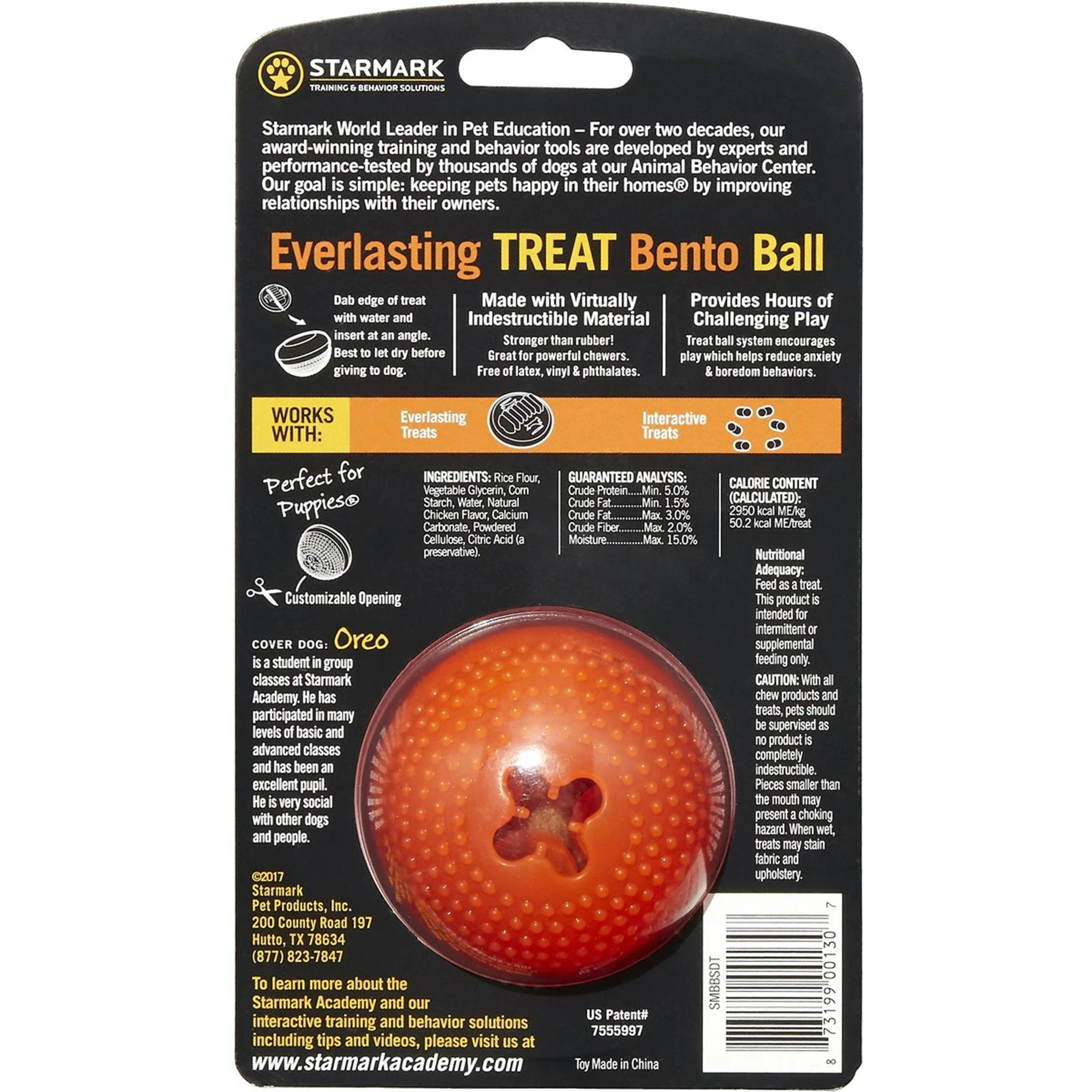 Starmark Bento Ball Dog Toy Orange Small - Image 2
