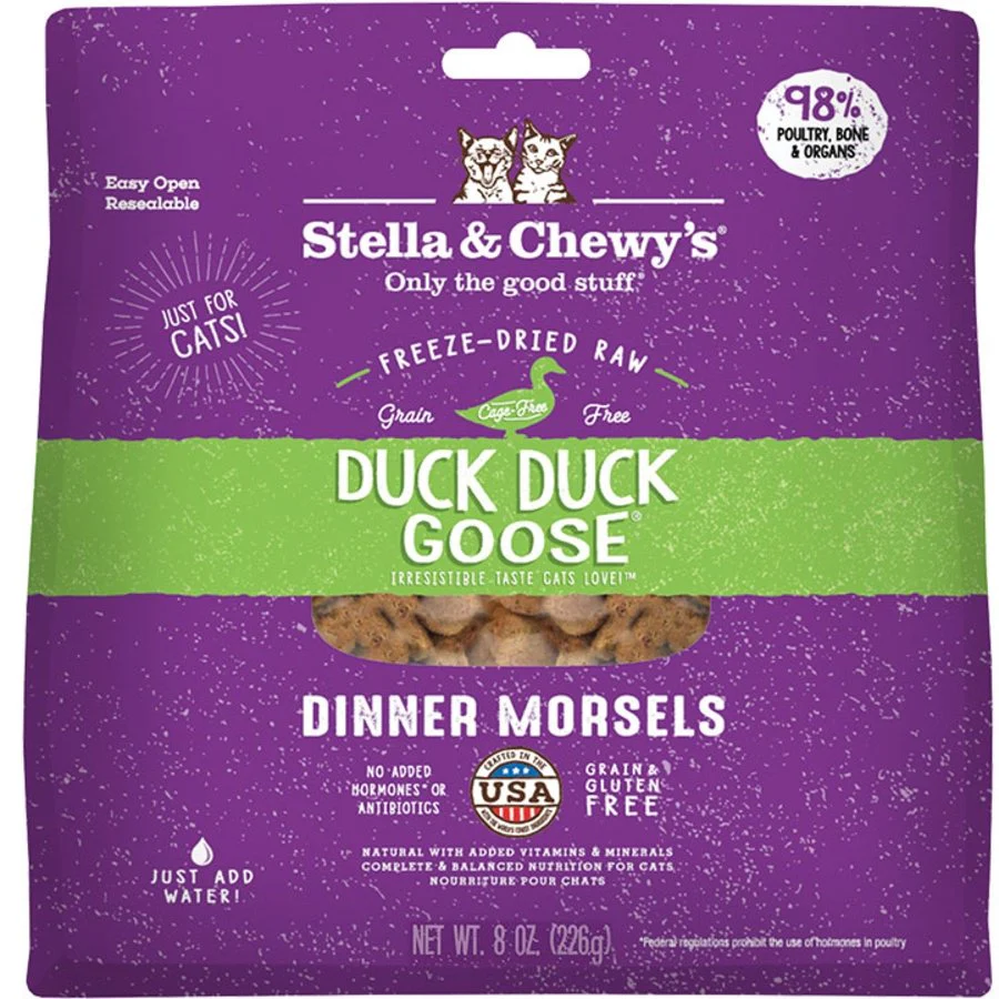 Stella & Chewy's Freeze-Dried Raw Dinner Morsels Cat Food Duck Duck Goose Recipe 8-oz