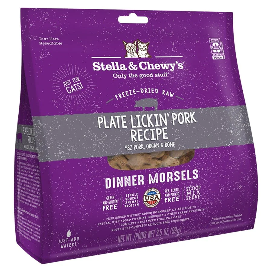 Stella & Chewy's Freeze-Dried Raw Dinner Morsels Cat Food Plate Lickin’ Pork Recipe 3.5-oz