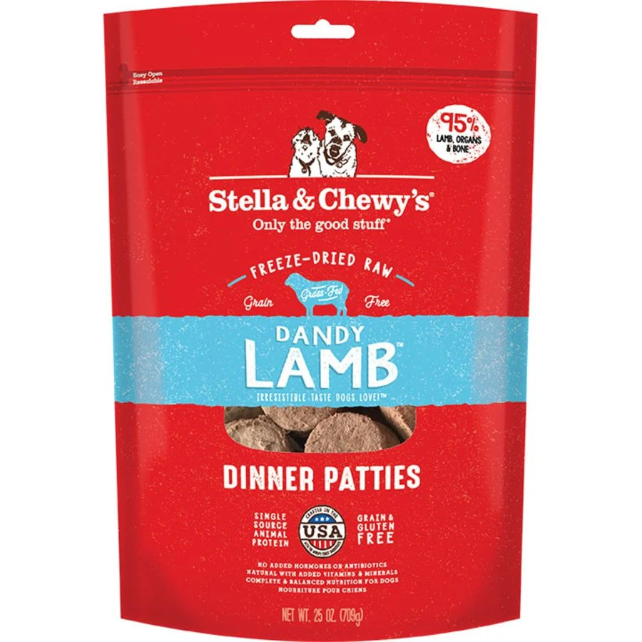 Stella & Chewy's Freeze-Dried Raw Dinner Patties Dog Food Dandy Lamb 25-oz