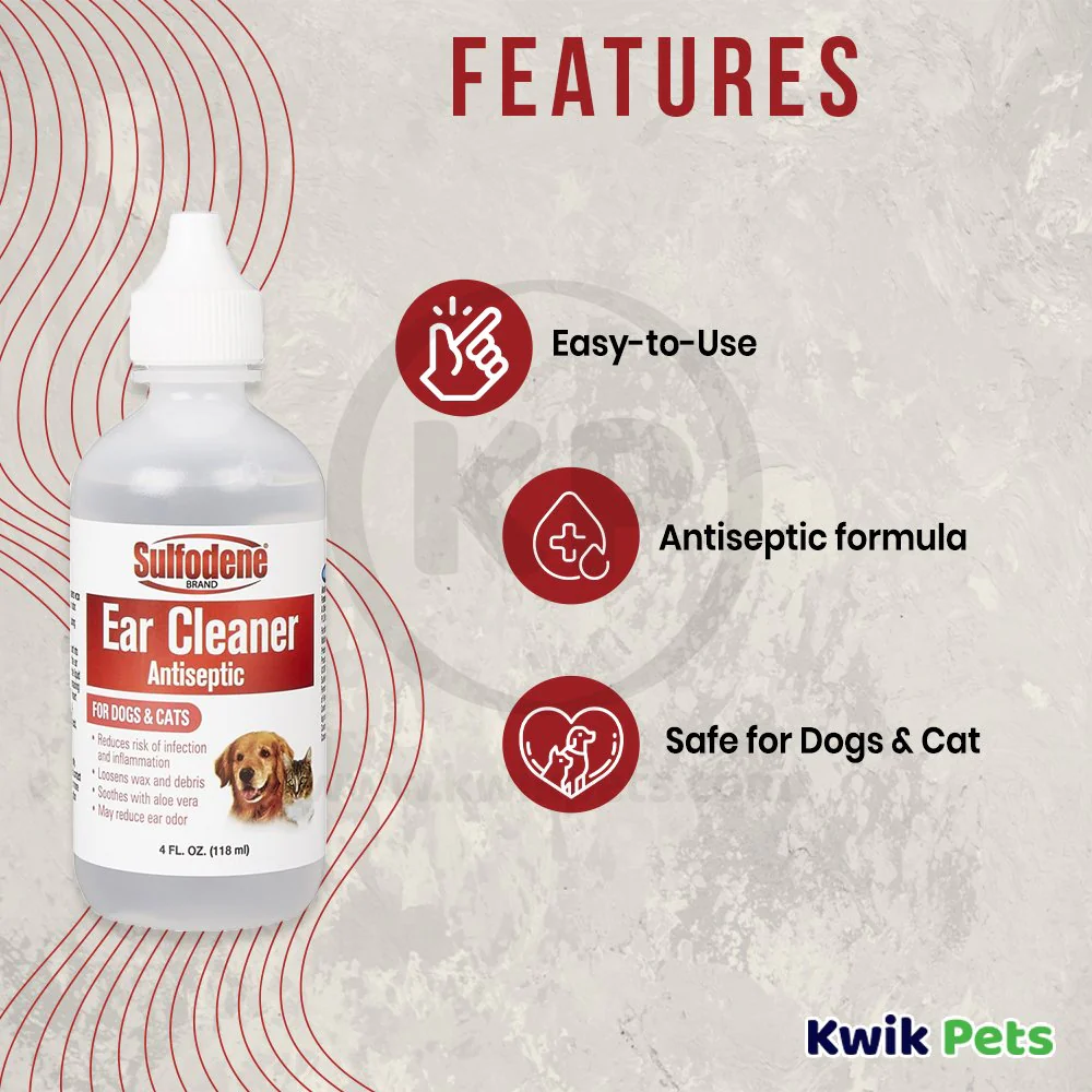Sulfodene Antiseptic Ear Cleaner for Dogs & Cats 4-oz - Image 3
