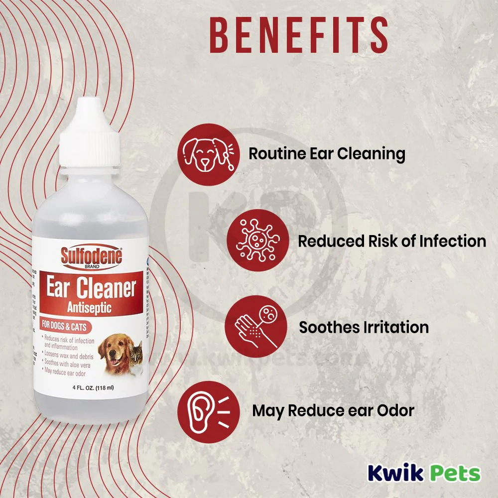 Sulfodene Antiseptic Ear Cleaner for Dogs & Cats 4-oz - Image 4
