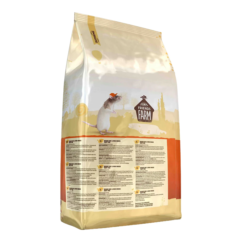 Tiny Friends Farm Reggie Rat & Mimi Mouse Tasty Mix Dry Food 2-lb - Image 2