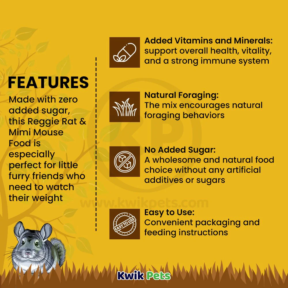 Tiny Friends Farm Reggie Rat & Mimi Mouse Tasty Mix Dry Food 2-lb - Image 3