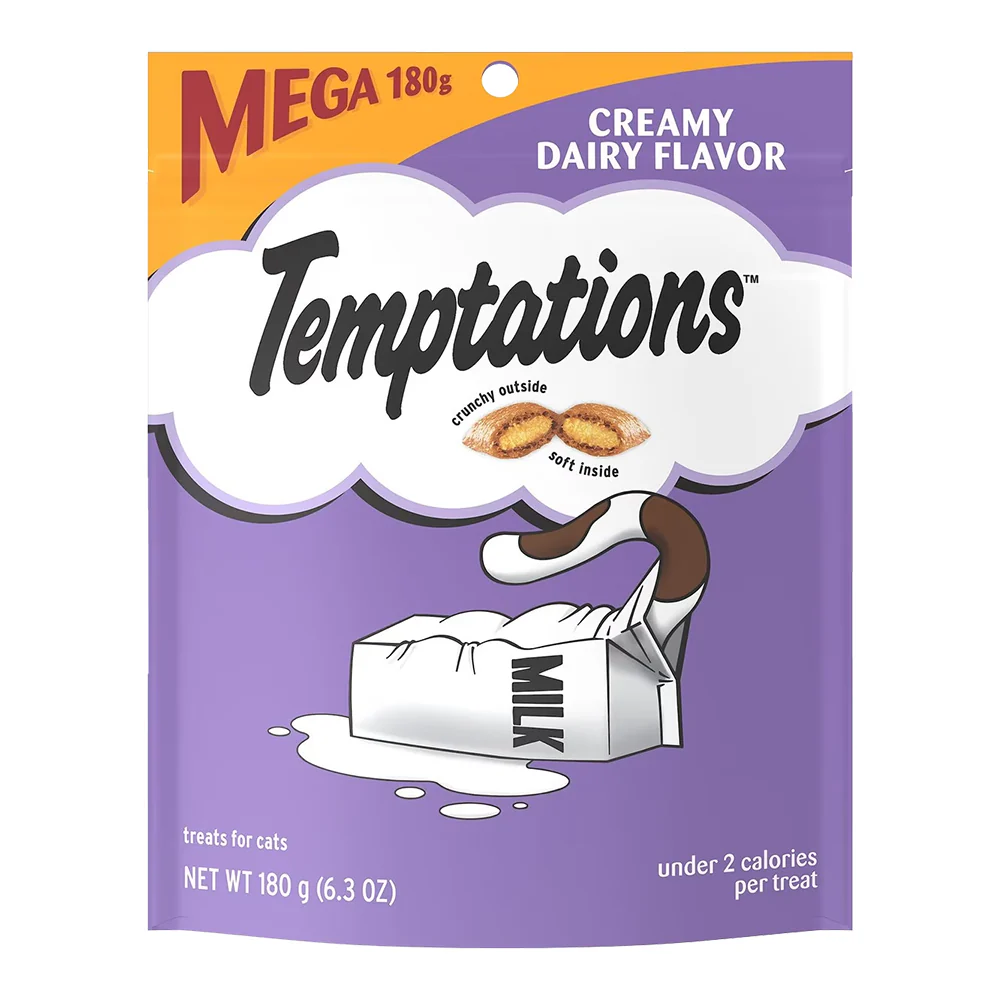 Temptations Classics Crunchy & Soft Adult Cat Treats Creamy Dairy 6.3-oz