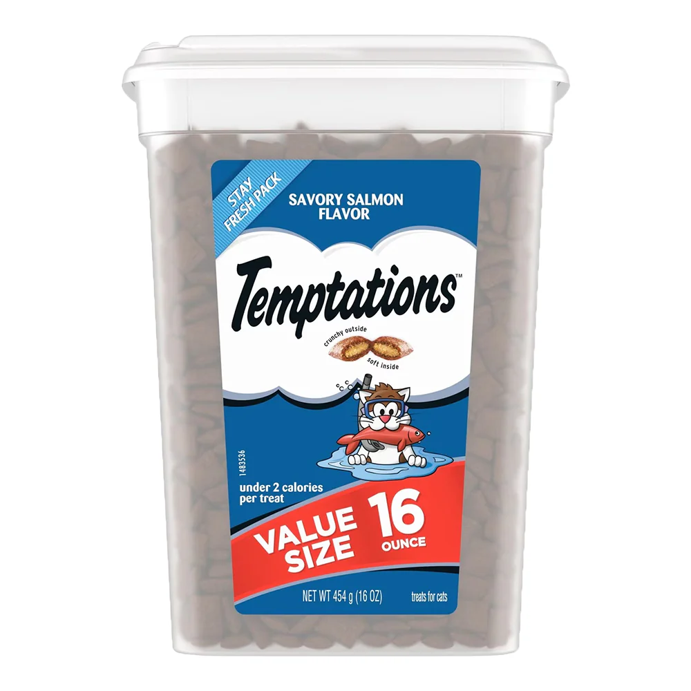 Temptations Classics Crunchy & Soft Adult Cat Treats Savory Salmon 16-oz