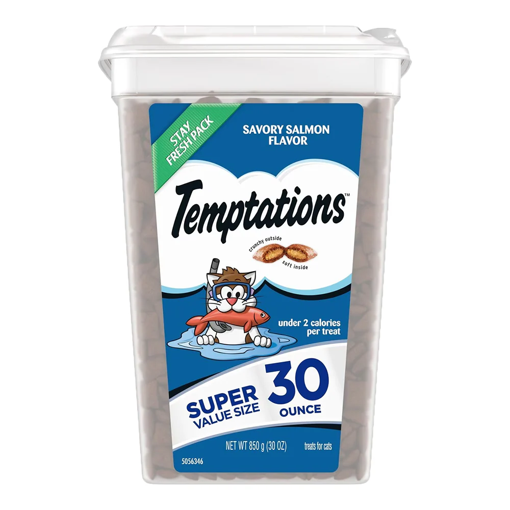 Temptations Classics Crunchy & Soft Adult Cat Treats Savory Salmon 30-oz