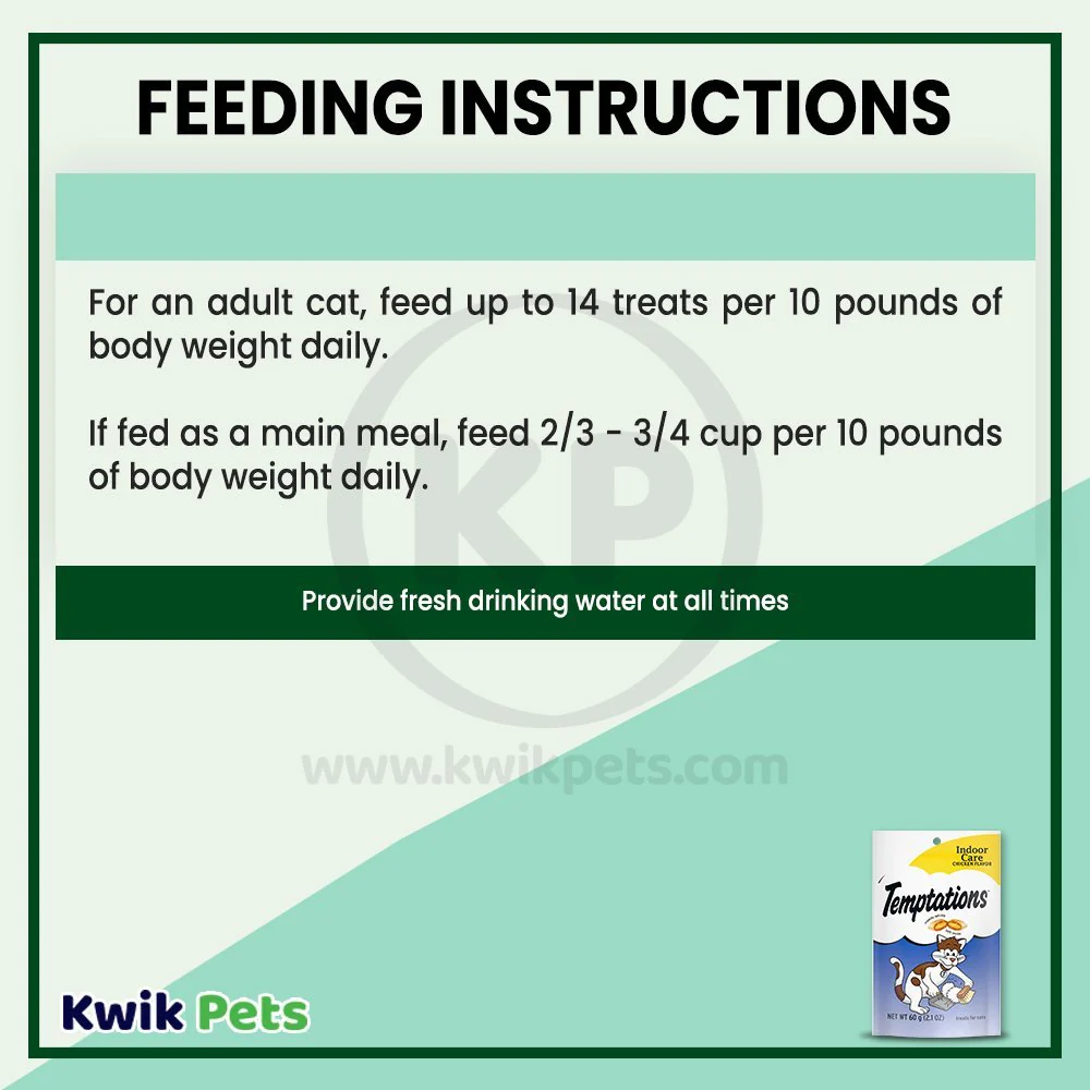 Temptations Indoor Care Crunchy & Soft Adult Cat Treats Chicken 2.1-oz - Image 6