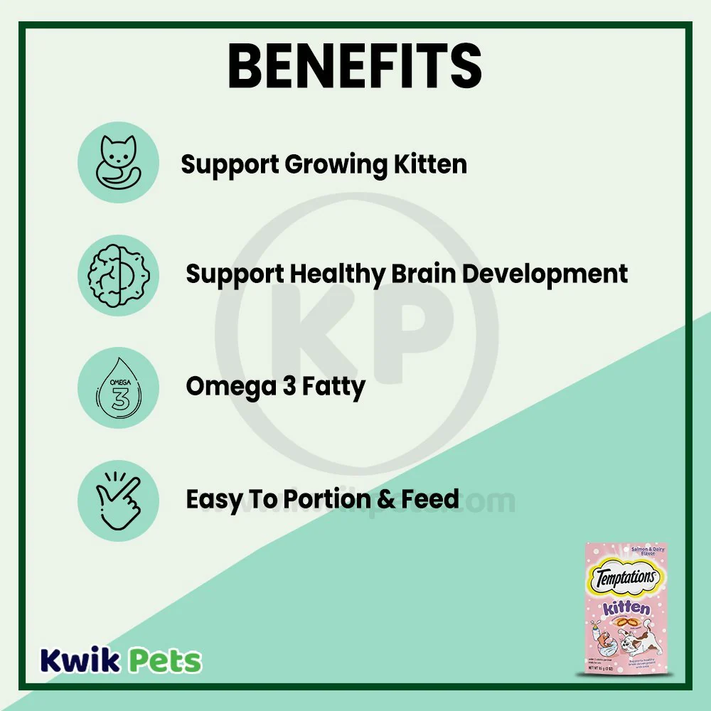 Temptations Kitten Cat Treat Salmon & Dairy 3-oz - Image 4