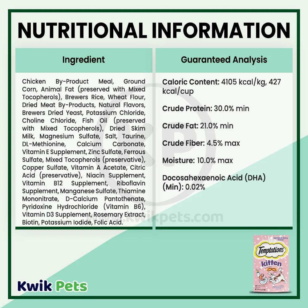 Temptations Kitten Cat Treat Salmon & Dairy 3-oz - Image 5