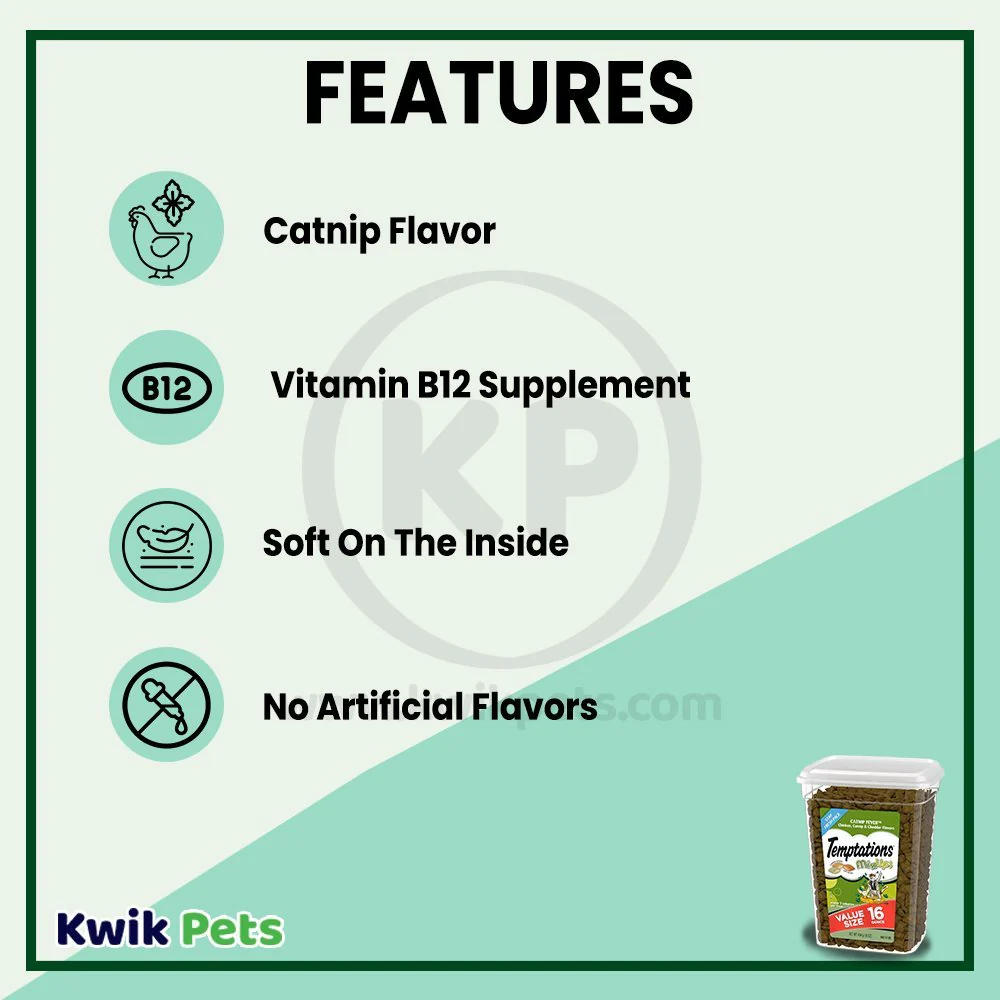 Temptations MixUps Catnip Fever Crunchy & Soft Adult Cat Treats 16-oz - Image 3